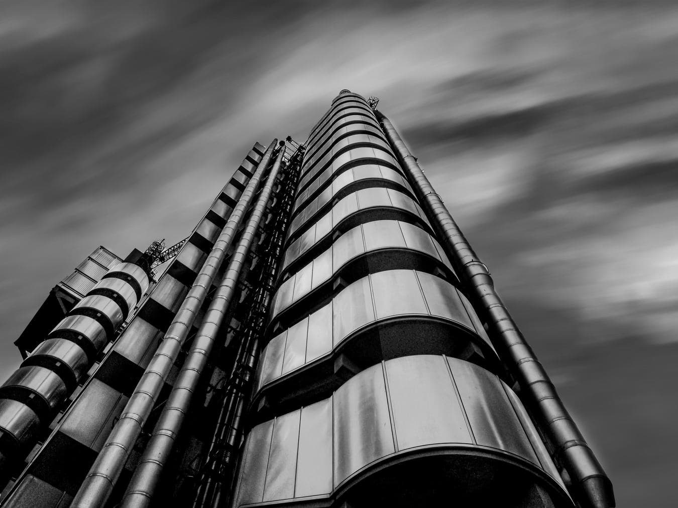 The curved exterior of the Lloyd's building in London
